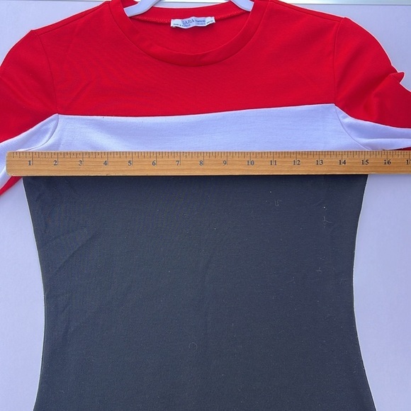 Zara Women's Bodycon Knee Length Dress Size Small Colorblock Classy Sexy‎ Chic - Picture 14 of 17